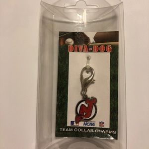 New Jersey Devils NHL Logo Dog Collar Charm